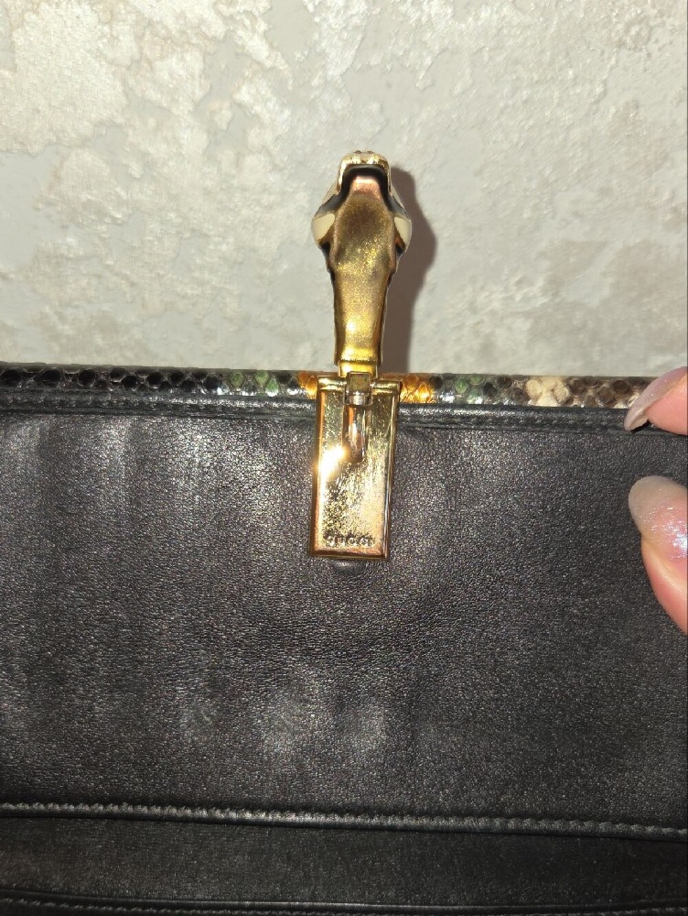 Gucci Multicolor Python Continental Wallet with Gold Snake Head With COA - Picture 6 of 11